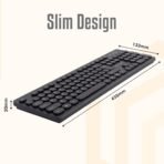 ZEBRONICS K24 Wired USB Keyboard, 104 Keys, Long Life 8 Million Keystrokes, Silent & Comfortable Use, Slim Design, Retractable Stand, 1.5 Meter Textured Cable, UV Coated keycaps [AA1102/137] - Image 2