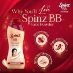 Spinz BB Brightening & Beauty Face Talc for Instant Brightness | Lasts 2X Longer, Covers Dark Spots and Blemishes, Gives Soft And Smooth Skin (Natural Beige) – 70 gm (AA1104/10) - Image 4