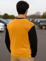 LEOTUDE Oversized Full Sleeve Cottonblend Graphic Printed Round Neck Drop Shoulder Tshirt for Man (Color Mustard) - Image 3