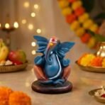 Handcrafted Blue Ganesh Idol for Car Dashboard | Modern Abstract Ganesha Showpiece for Home, Office & Gifting(AA1103/87)