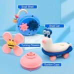 Storio 5-in-1 Suction Spinster Windmill Toy - Blue | Interactive Baby Toy for Bath & Play | Sensory Suction Cups Toy for Toddlers | Early Skill Development - Image 2