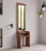 NEUDOT Dallas Wooden Dressing Table with Mirror and Storage | Engineering Wood | Vanity Table with Mirror | Vanity Dressing Table for Bedroom, 12 Months Warranty | Brown - Image 3