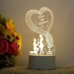 Customized 3D Lamp for Couples – Personalized LED Night Light with Names, Unique Gift for Husband Wife, Custom Romantic Decor for Birthday, Wedding, or Valentine (AA1102/35)