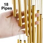Paradigm Pictures 18 Pipe Golden Wind Chimes for Home || Home Decor Items (Golden Color)(AA1103/77) - Image 3