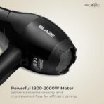 Ikonic Blaze Hair Dryer 1800W-2000W 3 Heat and 2 Speed Setting Combination Powerful AC Motor comes with 2 Interchangeable Nozzles, For All Hair Types (AA1104/74) - Image 5