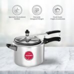 Amazon Brand - Solimo - Sleek Induction Bottom Aluminium Pressure Cooker - 5 Liter (Inner Lid), Silver(AA1103/90) - Image 5