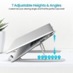 Portronics My Buddy K Lite Foldable Laptop Stand with Adjustable Heights, Anti-Slip Silicone Pads, Collapsible Design, 5 kg Max Weight, ABS Build, Portable & Lightweight Holder Riser (White & Blue) [AA1102/183] - Image 4