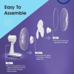 Crompton Wave Star 400MM High Speed Table Fan | High Air Delivery| Smooth Oscillation |2 Year Warranty | Cool Grey - Image 4