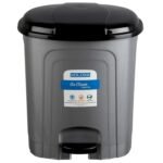KOLORR Go clean 23 Litres Large Size Plastic Pedal Dustbin Trash Can/Garbage Waste Bin with Lid for Home, Kitchen, Office, Bathroom & Washroom – Silver[AA1100/114]