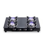 Lifelong Glass Top Gas Stove, 4 Burner Gas Stove, Black (ISI Certified,1 year warranty with Doorstep Service)  (AA1104/182)
