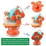 Storio 5-in-1 Baby Suction Spinner Toy, Interactive Learning Set with Rattle and Sensory Play, for 6+ Months Kids - Orange & Cream - Image 3