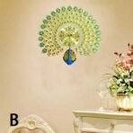 Metal Peacock Decorative Luxury Farmhouse Birds Theme Analog Wall Clock (Peacock_Wall_Clock_32,15Wx105Lx17H Inches, Multicolour) (AA1104/207) - Image 4