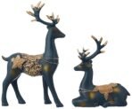 Amazon Basics Creative Resin Golden Reindeer Sculptures | Beautiful Home Decor Handicraft Resin | Elevates Energy of Your Room (Pack of 2, Blue) - Image 5