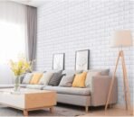3D Brick Wallpaper PE Foam self Adhesive Brick Design Wall Stickers/DIY Wallpaper for Home Hotel Living Room Bedroom Cafe Deco (70 x 77 cm) - White (AA1102/51) - Image 4