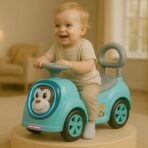 MiniExplorer Monkey Ride-On Toy Car for Kids | Push Ride Car with Music, Horn, Backrest, Safety Guard, Under Seat Storage & Big Wheels | Baby Ride-On for 1-3 Years Boys & Girls - (Blue&Pink&Yellow) - Image 2