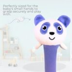 Storio Baby Premium Plush Soft Panda Face Rattle Soft Toy with Squeeze Handle for Squeaky Sound, Multicolor - Image 2