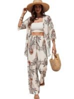 Leriya Fashion Co Ord Set for Women Stylish | Summer Travel Co-Ord Set Short Sleeve Shirt & Wide-Leg Pant | Paisley Printed Stylish Casual Outfit for Summer Cord for Women | Dress for Woman - Image 6