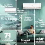 Haier 1.5 Ton 4 Star Triple Inverter Smart Split AC (5250 Watts, Copper, Wi-Fi, 4-Way Swing, 7 in 1 Convertible, Frost Self Clean, HD Filter, Cools at 60°C - HSU18K-PYFR4BN-INV, White) [AA1096/22] - Image 4