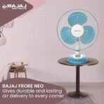 Bajaj Frore Neo Table Fan 400 MM | Table Fans For Home & Office | Aerodynamically Balanced Blades | 100% Copper Motor | High Air Delivery | 3-Speed Control | 2-Yr Warranty 【Blue】 - Image 2