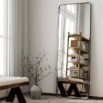 The Artment your artistic apartment Vista Arched Floor Full Length Mirror | Large Free Standing with Aluminium Frame | Wall Mounted Or Leaning for Living Room Home Decor (Black (Square), 155 X 45 CM) (AA1104/93) - Image 3