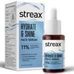 Streax Hydrate & Shine Face Serum, 30ml|11% Hyaluronic Acid|Serum for Glowing Skin |Instant Glow, Deep Hydration & Brightening in 3 Days|Glass Skin Finish|Clinically Tested| All Skin type(AA1103/51)