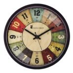 Amazon Brand - Solimo 12-inch Plastic & Glass Analog Wall Clock - Classic Roulette (Silent Movement, Black Frame)(AA1103/170)