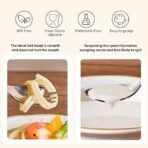 ONE AND ONLY Baby Spoon & Fork Set with Travel Case | 304 Stainless Steel Kids Cutlery with BPA Free Silicone Giraffe Grip | Anti-Slip Feeding Spoon for Babies 6–12 Months, Toddlers & Kids (Orange) - Image 4