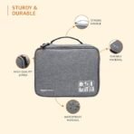 Amazon Basics Travel Organiser for Electronic Accessories, Flexible Padded Dividers, Waterproof, Foam Padding, for Cables, Chargers, Hard Disk, Power Bank (Grey) (AA1102/28) - Image 3