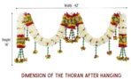 Daedal crafters Crystal Hanging Artificial Flower Toran for Main Door Entrance, Reusable Thoran for Pooja Mandir, Living Room & Home Décor, Bandarwal for Festival Decoration (42x14 inch) - Image 3