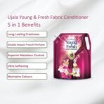 UJALA Young & Fresh Fabric Conditioner - 2L Pouch [ Aura ] | After Wash Fabric Conditioner with Long-Lasting Fragrance | Powered with French Perfume | Suitable for Bucket Wash and Machine Wash,Liquid(AA1103/129) - Image 2