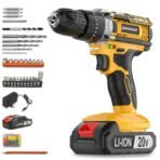 Tomahawk® TCD-20K 20V Cordless Impact Drill & Screwdriver | 35Nm Torque | 2-Speed 400/1400 RPM | 10mm Chuck | 18+1 Settings | Dual 1.5Ah Batteries for Home & DIY[aa1098/104]