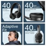 Boat 2025 Launch Rockerz 411, 40Ms Low Latency, 40Hrs Battery, 40Mm Drivers, ENx Tech, Stream Ad Free Music via App Support, Bluetooth Headphones, Wireless Over Ear Headphone with Mic (Active Black) (AA1104/186) - Image 7