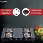 Lifelong Glass Top Gas Stove, 4 Burner Gas Stove, Black (ISI Certified,1 year warranty with Doorstep Service)  (AA1104/182) - Image 6