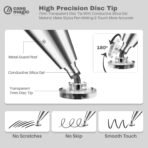 2 in 1 Universal Stylus Pen with Fine Point Disc Tip+ Rubber Fiber Tip| for Smartphone/Tablet/iPad/Pro/Air/iPhone/iOS/Android/All Touch Screens| Aluminum Body (GREY & BLACK  & WHITE ) [AA1102/240] - Image 3