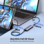 UGREEN 1080P 60FPS 2K@30Hz Capture Card with 100W Power Delivery Type C to USB-A/C Video Capture Card USB 3.0 with Ultra-Low Latency for Streaming, Compatible with Switch, iPad, Steam Deck, iPhone 17 [AA1102/224] - Image 4
