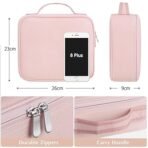 INOVERA (LABEL) Nylon Makeup Organizer Bag for Women, Girls & Bride - Travel Cosmetic Kit Storage Organiser - Toiletry Vanity Box with Adjustable Compartment, 26l x 23b x 9h cm (Rose Gold)[AA1098/49] - Image 2