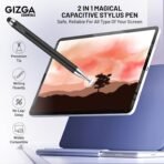 Gizga Essentials 2 in 1 Universal Stylus Pen for All Touchscreen Devices| Fine Point Disc Tip & Soft Rubber Tip Touch Pen for iPad/Pro/Air/mini, iPhone, iOS/Android, Tablets, Smartphones, (Black) [AA1102/243] - Image 4