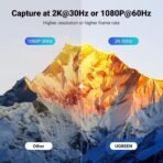 UGREEN 4K@30Hz Capture Card, Full HD 2K 30FPS, 1080P 60FPS, HDMI to USB 3.0 HDMI Loop Out Video Capture Card with Low Latency for Streaming Gaming, Compatible with Switch 2/PS5/Xbox/PC/Mac [AA1102/223] - Image 2