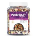 Pureheart Cherokee Premium Trail Mix | An Eclectic Mix of 8 Healthy Superfoods Nuts- Cashews, Almonds, Pistachio | Dry Fruits - Cranberries, Raisins | Seeds - Pumpkin, Sunflower | Reusable Jar