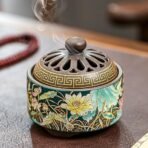 Ekhasa Ceramic Dhoop Dani Loban Burner Holder Stand for Home | Dhup Kapoor Dani for Puja | Sambrani Dhoop Holder | Dhuni Burner Samrani Dhoop Batti Stand for Pooja | Dhup Stand Incense Oud Burner