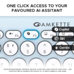 Amkette New and Improved Optimus BT 4 in 1 Multi Device Wireless Keyboard/Bluetooth Keyboard | One Click Device Switching and AI Access for Windows, MacOs, Android and iOS, Dual OS Layout (Blue) - Image 4