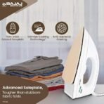 Bajaj DX-7 1000 Watts Dry Iron | Advance Soleplate And Anti-Bacterial German Coating Technology | Light Weight Iron | Thermal Safety Fuse | 360 Degree Swivel Cord | 2-Yrs Warranty 【White】 - Image 3
