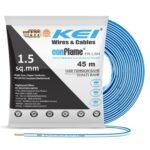 KEI CONFLAME FRLSH 1.5 sqmm 1 Core Copper Heat Resistant Flame Retardant Low Smoke & Halogen - Lead Free House Wire for Domestic & Industrial Electrical Wiring (Blue, 45 Meters)(AA1103/164)
