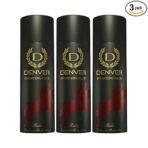 DENVER Rider Deodorant- 180ML Each, Pack of 3| Long Lasting Deodorants Body Spray for Men
