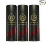DENVER Rider Deodorant- 180ML Each, Pack of 3| Long Lasting Deodorants Body Spray for Men