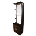 CASPIAN Engineered Wood Single Door Wooden Vanity Dressing Table (Brown) | Pre-Assembled Furniture with Mirror | Bedroom Storage for Makeup & Accessories Organizer | 6 Shelves & 2 Drawers (AA1104/236) - Image 3