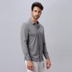 HEKTOR Men’s Hidden Button Shirt–Long Sleeve Twill Textured Shirt|Regular Fit,Premium Nylon Blend,Minimalist [AA1102/107] - Image 3