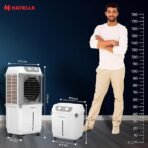 Havells 2-in-1 Convertible 80 L Desert Air Cooler for room| Dual functionality & easy storing| Can be used as side table| 5 Leaf Metal Blade Fan| Powerful Air-Delivery| Bacteria shield honeycomb pads - Image 2