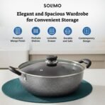 Amazon Solimo Non-Stick Kadhai With Glass Lid | 26 Cm | 4 L | Hammerstone Finish | 3 Coat, 2.9 Mm Thickness|Black(AA1103/92) - Image 4