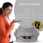 Everest ABS Body EPS 50-N Voltage Stabilizer for Refrigerator Up to 310 liters with LED Indicator | Working Range : (130 V to 290 V) | Capacity: 2 A | 5 Years Warranty - Grey Colour Fridge Stabilizer (AA1104/149) - Image 4